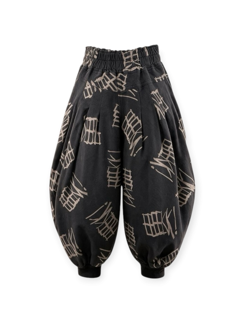 Japanese y2k Black Balloon Capris Sweatpants